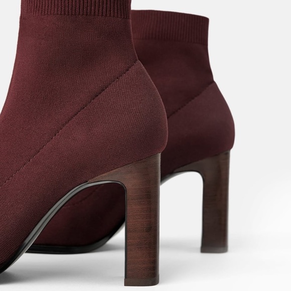 LAST ONE • NWT • Zara • Heeled Sock-Style Ankle Boots - Picture 5 of 5